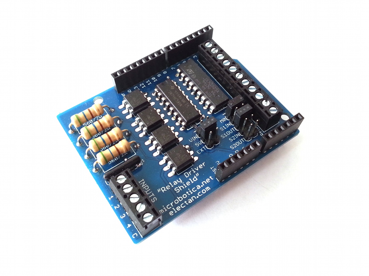 Buy Relay Control Shield 4 Opto-Isolator Arduino, Electronics and