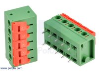 Screwless Terminal Block: 5-Pin, 0.2" Pitch, Side Entry (2-Pack)