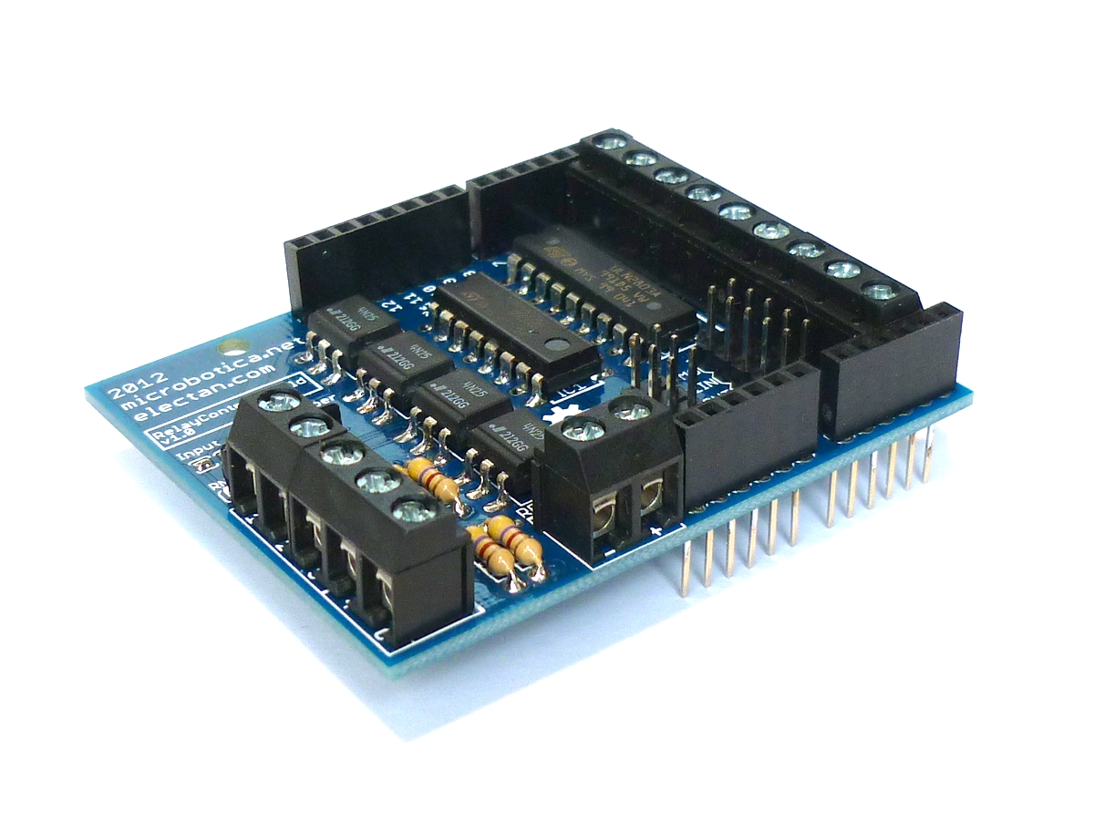 Buy Relay Control Shield 4 OptoIsolator Arduino, Electronics and