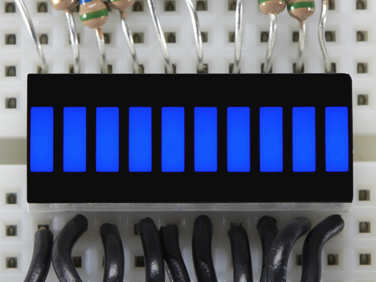 10-Pack 10-Segment LED Bargraph Light Display – Red/Yellow/Green/Blue Assortment