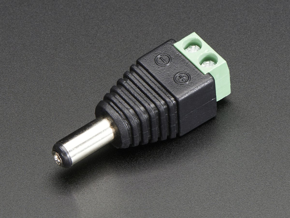 369 Adafruit Male DC Power adapter - 2.1mm plug to screw terminal block