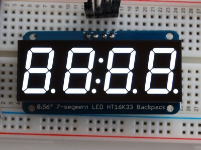 Adafruit 0.56" 4-Digit 7-Segment Display w/I2C Backpack - White