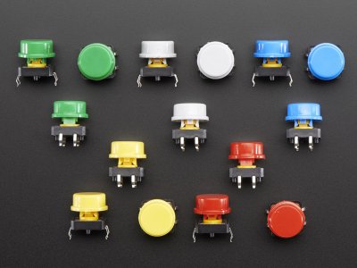 Colorful Round Tactile Button Switch Assortment - 15 pack