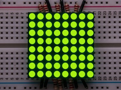 Small 1.2" 8x8 Ultra Bright Yellow-Green LED Matrix