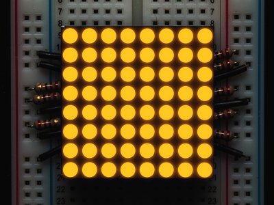 Small 1.2" 8x8 Ultra Bright Yellow-Orange LED Matrix