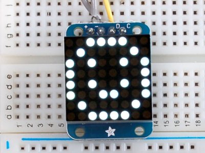 Adafruit Mini 8x8 LED Matrix w/I2C Backpack - Ultra Bright White