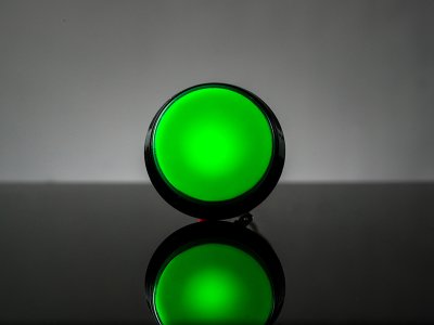 Large Arcade Button with LED - 60mm Green