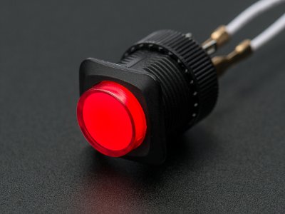 16mm Illuminated Pushbutton - Red Latching On/Off Switch