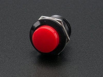 16mm Panel Mount Momentary Pushbutton -  Red