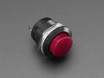 16mm Panel Mount Momentary Pushbutton -  Burgundy