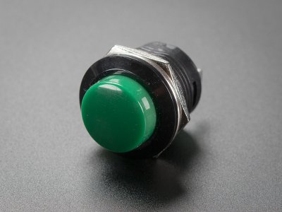 16mm Panel Mount Momentary Pushbutton -  Green