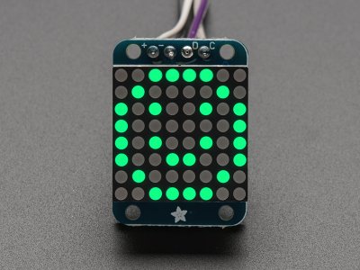 Adafruit Mini 0.8" 8x8 LED Matrix w/I2C Backpack - Pure Green