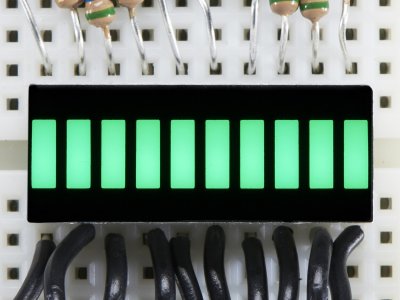10 Segment Light Bar Graph LED Display - Pure Green