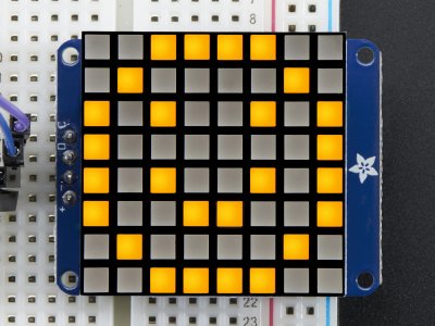 Small 1.2" 8x8 Ultra Bright Square Yellow LED Matrix + Backpack