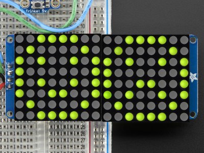 16x8 1.2" LED Matrix+Backpack UltraBright Round YellowGreen LED