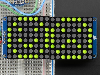 16x8 1.2" LED Matrix+Backpack UltraBright Round YellowGreen LED