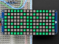 16x8 1.2" LED Matrix + Backpack - Ultra Bright Square Green LED