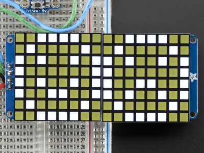 16x8 1.2" LED Matrix + Backpack - Ultra Bright Square White LED