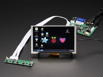 HDMI 4 Pi: 5" Display (w/Touch) 800x480 - HDMI/VGA/NTSC/PAL