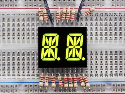 Dual Alphanumeric Display - Yellow-Green 0.54" - Pack of 2