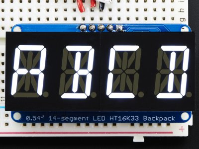 Quad Alphanumeric Display - White 0.54" Digits w/ I2C Backpack