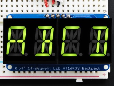 Quad Alphanumeric Display -Yellow-Green 0.54" Digits w/ Backpac