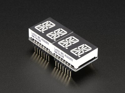 Adafruit 0.54" Quad Alphanumeric FeatherWing Display - Blue