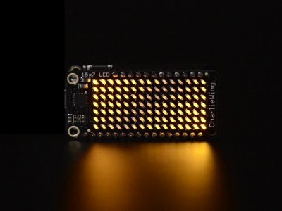 Adafruit 15x7 CharliePlex LED Matrix Display FeatherWing Yellow