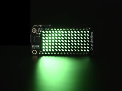 Adafruit 15x7 CharliePlex LED Matrix Display FeatherWing - Green