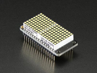 Adafruit 0.8" 8x16 LED Matrix FeatherWing Display Kit - White