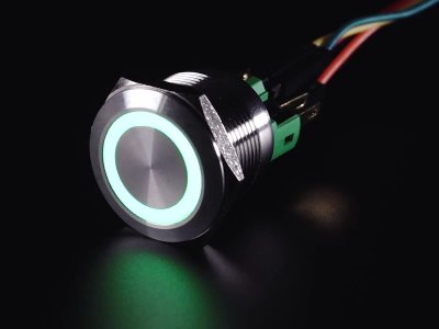 Rugged Metal Pushbutton - 22mm 6V RGB Momentary