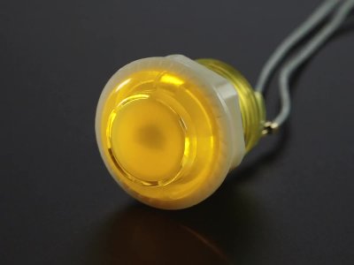 Mini LED Arcade Button - 24mm Translucent Yellow