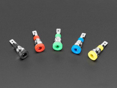 Panel-Mount Banana Jacks 4mm - Pack of 5 Multi-Color