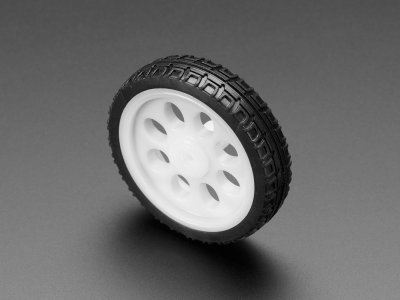 Thin White Wheel for TT DC Gearbox Motors - 65mm Diameter