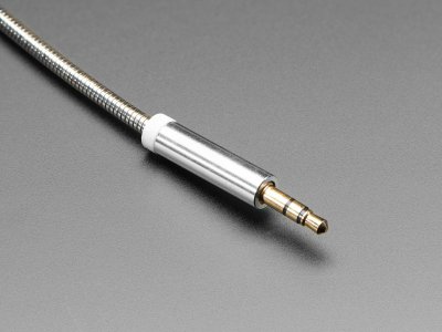 3.5mm Stereo Male/Male Audio Cable - Silver Metal - 1 meter long