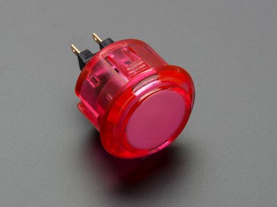 Arcade Button - 30mm Translucent Pink