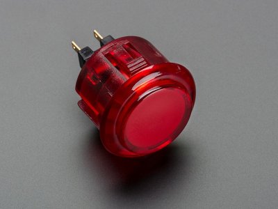 Arcade Button - 30mm Translucent Red