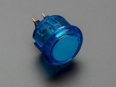 Arcade Button - 30mm Translucent Blue