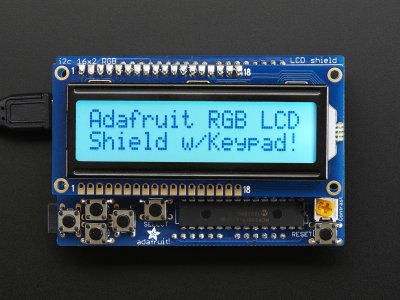 RGB LCD Shield Kit w/ 16x2 Character Display - Only 2 pins used!