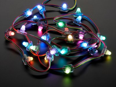 12mm  Diffused Flat Digital RGB LED Pixels (Strand of 25)