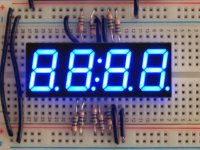 Blue 7-segment clock display - 0.56" digit height