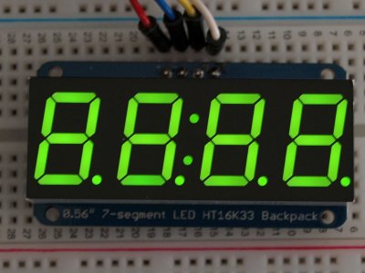 Adafruit 0.56" 4-Digit 7-Segment Display w/I2C Backpack - Green