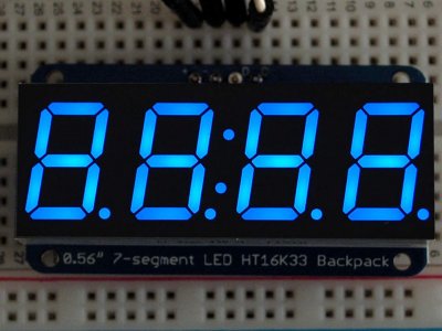 Adafruit 0.56" 4-Digit 7-Segment Display w/I2C Backpack - Blue