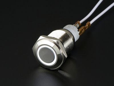 Rugged Metal On/Off Switch with White LED Ring