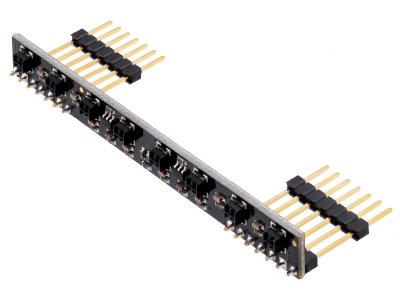 8-Channel QTRX Sensor Array for Romi/TI-RSLK MAX (Through-Hole P