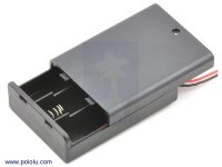 3-AA Battery Holder, Enclosed with Switch