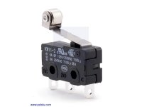 Snap-Action Switch with 16.3mm Roller Lever: 3-Pin, SPDT, 5A