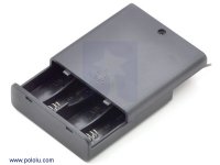 4-AA Battery Holder, Enclosed with Switch