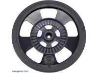Solarbotics SW-B BLACK Servo Wheel with Encoder Stripes, Silicon