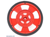 Solarbotics GMPW-R RED Wheel with Encoder Stripes, Silicone Tire